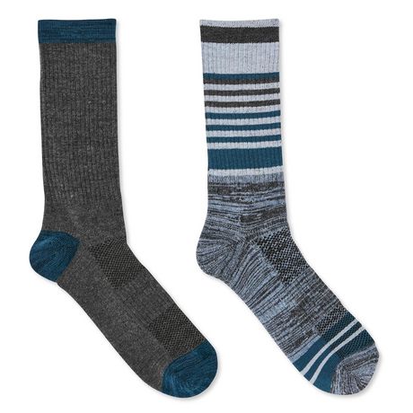 Mens Elevated Ozark Trail 2-Pack Premium Wool Blend Crew Sock | Walmart ...