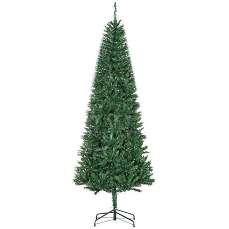 HOMCOM 7ft Artificial Christmas Tree, Xmas Tree with Metal Stand and 865 Branch Tips, Holiday Decoration, Green