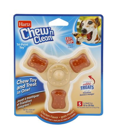 UPC 032700120047 product image for Hartz Chew & Clean Tri Point Bone Dog Toy For Small Dogs Brown Small | upcitemdb.com