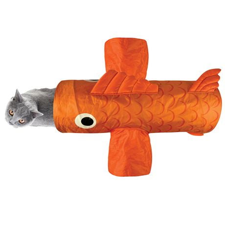 Pet Zone Goldfish 3-in-1 Crinkle Tunnel Cat and Kitten Toy, 3-in-1 Cat Tunnel
