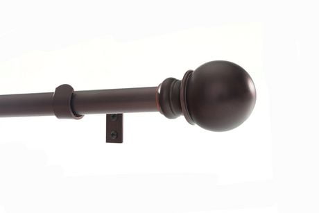Levolor Drapery Rod In Oil Rubbed Bronze With Classic Ball Finial