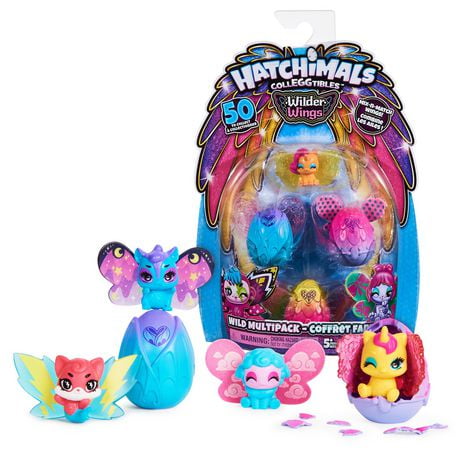 Hatchimals CollEGGtibles, Coffret Wilder Wings avec 4 Hatchimals et 4 ailes à combiner (plusieurs modèles disponibles)