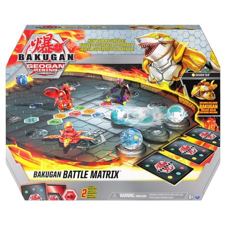Bakugan Battle Matrix, Plateau de jeu de luxe avec Bakugan Sharktar doré exclusif, pour les enfants à partir de 6 ans
