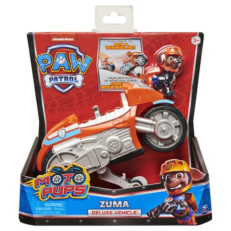 PAW Patrol, Moto Pups Zuma’s Deluxe Pull Back Motorcycle Vehicle with ...