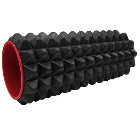 IBF Iron Body Fitness Acupoint Foam Roller - 12' - Black & Red - For Deep Tissue Massage