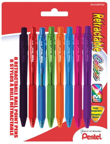 Pentel Retractable Ballpoint Pens 8 pack, medium point - Walmart.ca