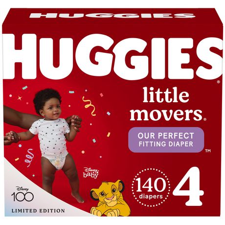 Huggies Little Movers Baby Diapers, Size 4, 140 Ct