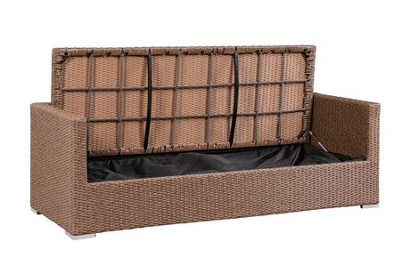 sofa storage cushions wicker brown evan beige outdoor zoom