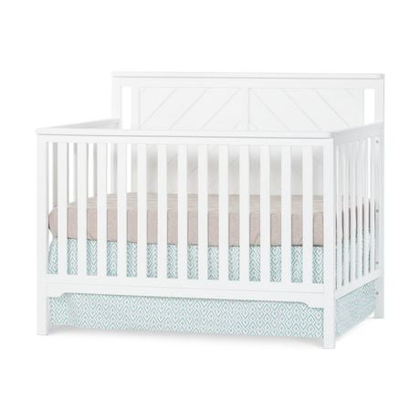 Forever Eclectic Hampton 4-in-1 Convertible Flat Top Crib, Matte White