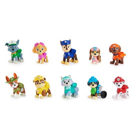 PAW Patrol, 10th Anniversary, All Paws On Deck Toy Figures Gift Pack with 10 Collectible Action Figures, Kids Toys for Ages 3 and up, Toy Figures