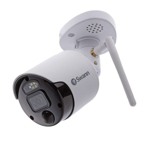 Caméra de sécurité Bullet Wi-Fi supplémentaire Swann 1080p HD curité avec détection thermique extérieure True Detect et projecteur - Blanc