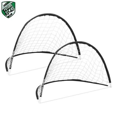 Future Stars Set of 2 5ft Portable Soccer Goals with Carrying bag and ground pegs, set up instantly for a complete soccer game!
