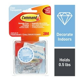 Command Wire Hooks, Clear, Small, 9 Hooks/12 Strips/Value Pack