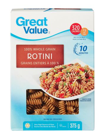 Great Value Whole Grain Rotini Pasta | Walmart Canada