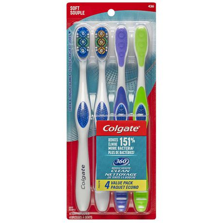 Colgate 360 Toothbrush with Tongue and Cheek Cleaner, Soft | Walmart Canada