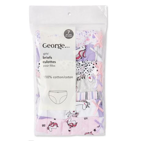 George Toddler Girls' Cotton Briefs 7-Pack, Sizes 2T-4T