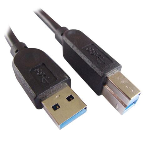 USB 3.0 AB Cable - MM, Black, 10ft | Walmart Canada