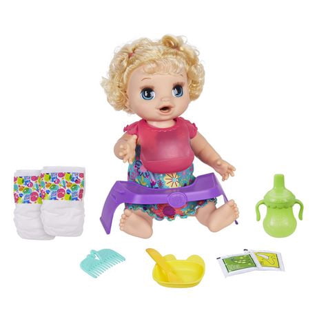 Baby Alive Parlant Anglais Poupee Bebe Adore Manger Aux Cheveux Blonds Et Frises Walmart Canada