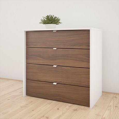 Nexera Celebri T 4 Drawer Chest White And Walnut Walmart Canada