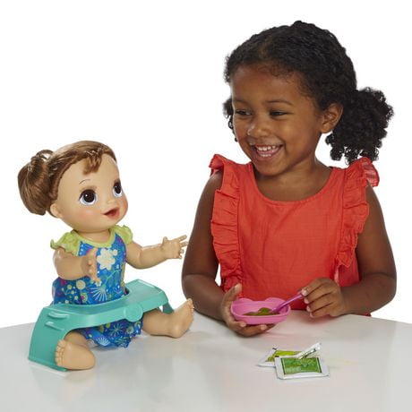 Baby Alive English Speaking Happy Hungry Baby Brown Straight Hair Doll ...