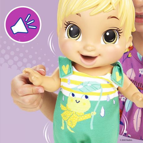 Baby Alive Poupee Bebe Sautille Tenue Avec Grenouille Sautille Et Rit Boit Et Fait Pipi Walmart Canada