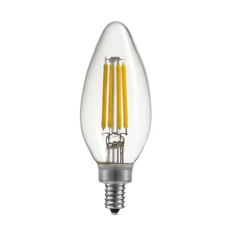 Globe Electric 4W B11 E12 Daylight Dimmable Filament LED Light Bulbs ...