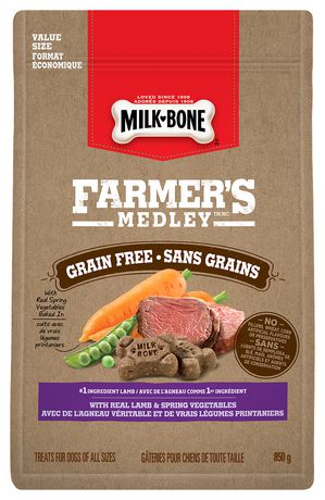 Milk-Bone Farmer's Medley Grain Free Real Lamb & Spring Vegetables Dog Treats 850g | Walmart Canada