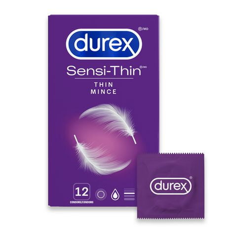 Condoms Sensi-Thin de Durex mince, pqt de 12 12 conservateurs