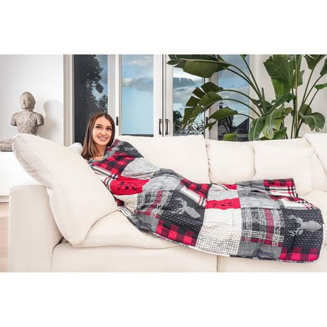 Safdie & Co. Premium Ultra Soft Therapeutic Weighted Blanket Forest Patchwork