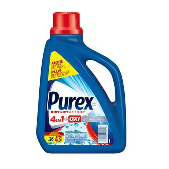 Purex Liquid Laundry Detergent, 4in1 + OXI, 1.92L, 43 Loads