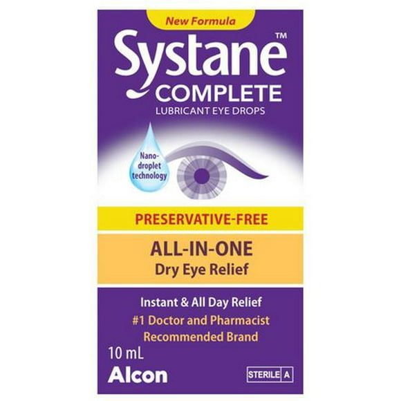 SYSTANE® Complete Preservative-Free, Lubricant Eye Drops, Eye Drops For Dry Eyes, 10 mL