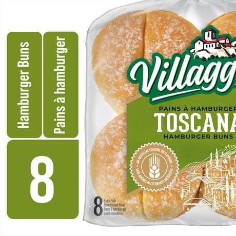 Villaggio® Toscana Extra Soft Hamburger Buns, Pack of 8