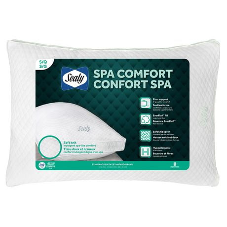 Sealy Pillow, Sealy Spa Luxury Pillow, Standard Queen