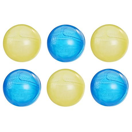 Nerf Super Soaker Hydro Balls 6-Pack, Reusable Water-Filled Balls Burst on Impact, Fast Refill, 2 Colors, Outdoor Toy for 6 Year Old Kids