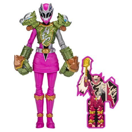 Power Rangers Dino Fury Ranger rose Armure Smash, figurine Power Rangers de 15 cm, super cadeau pour filles et garçons, à partir de 4 ans