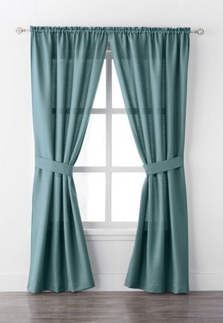 Mainstays Bennett 84 Rod Pocket Window Curtain Drapery Panel Set