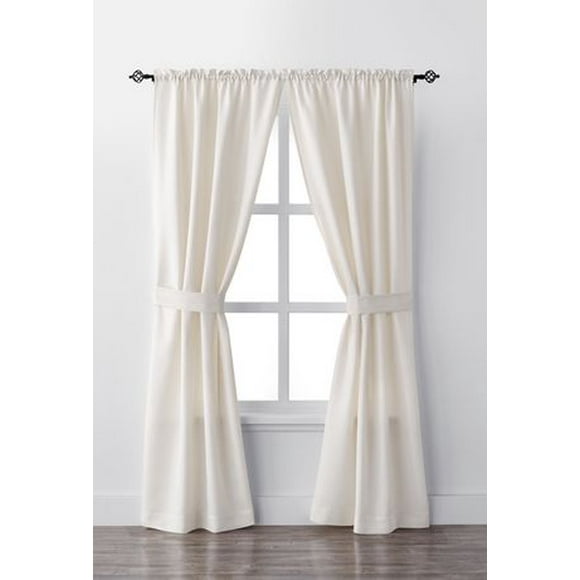 Mainstays Bennett 84" Rod Pocket Window Curtain Drapery Panel Set