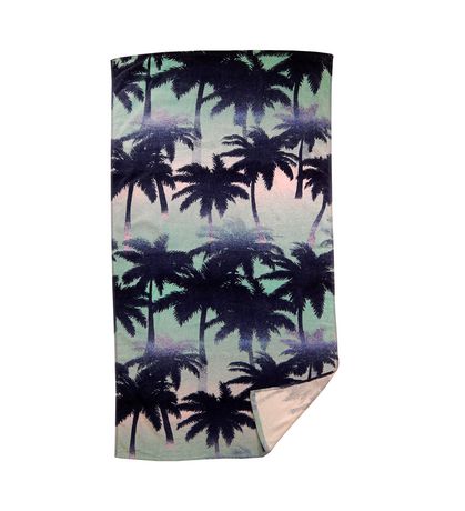 MAINSTAYS PRINTED BEACH TOWEL -- Blue Ombre Palm Tree | Walmart Canada
