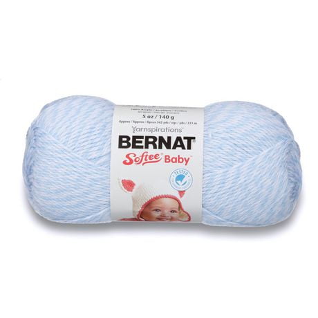 Bernat® Fil Softee® Baby™, Acrylique #3 DK, 5oz/140g, 362 Yards Fil haut de gamme doux et facile d'entretien