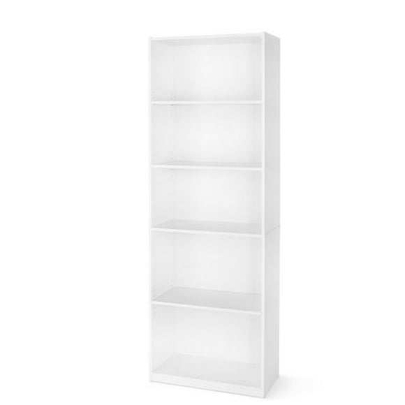 Mainstays 5-Shelf Bookcase with Adjustable Shelves, Multiple Colors, adjustable shelves, 71" tall