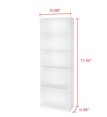 Mainstays 5 Shelf Bookcase True Black, How To Put A Mainstays 5 Shelf Bookcase Instructions
