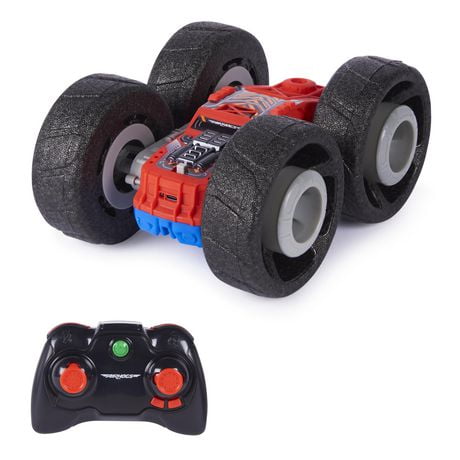 Véhicule Air Hogs Super Soft, Flippin' Frenzy, action à 360 degrés, véhicule de cascade 2-en-1 radiocommandé, jouets pour enfants à partir de 4 ans