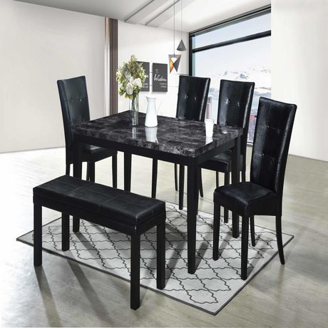 Aerys Winsor 6 Pcs Soildwood Dining, Marble Dining Table And 6 Chairs Dfs