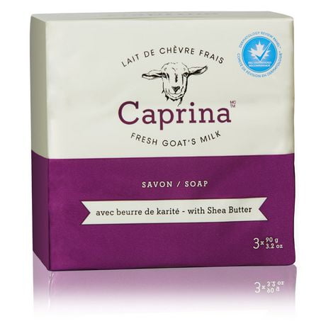 Caprina Fresh Goat's Milk bar Soap with Shea Butter, Bar Soap Shea Butter 3x90g