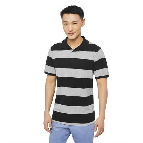 George Men's Striped Pique Polo | Walmart Canada