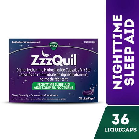 Vicks ZzzQuil Nighttime Sleep-Aid LiquiCaps, 36 Count