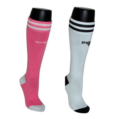 Chaussettes de soccer Striker, format économique - PeeWee, rose/blanc