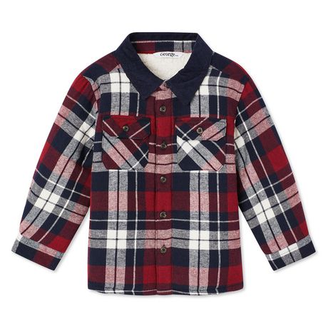 George Toddler Boys' Lined Flannel Shirt - Walmart.ca