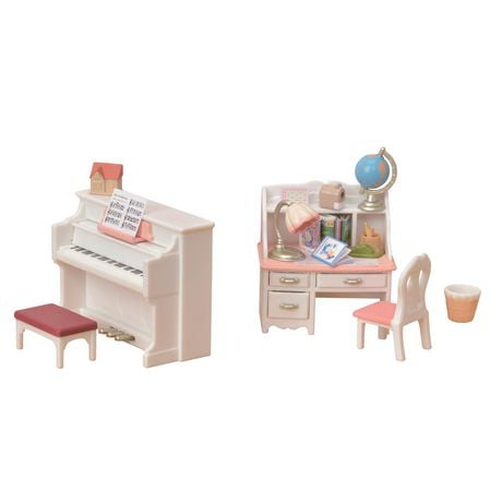 Calico Critters Piano and Desk Set, Dollhouse Furniture and Accessories