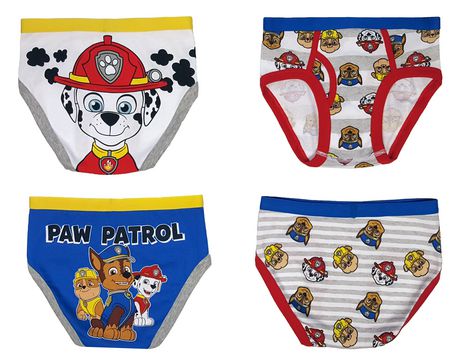 Paw Patrol Boy's pack of 4 breifs with elastique waist, Sizes 3 to 8 